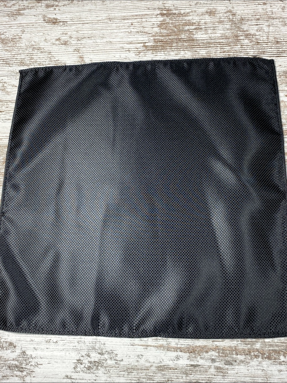 Black Pocket Square Men’s Silk Blend Handkerchief Solid Textured Formal Classic